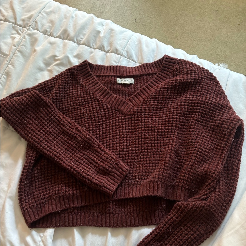 Urban Outfitters Deep Red V-Neck Sweater
